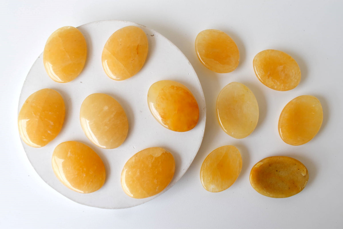 Yellow Aventurine Pocket Stones (Strength and Intuition ) | Worry & Palm Stones | Wiccan Center
