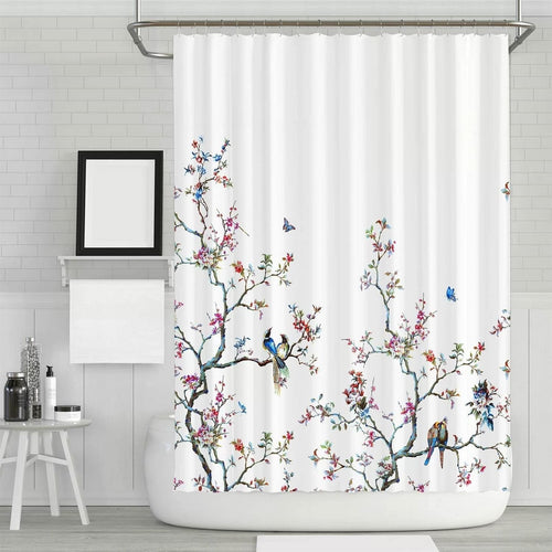 72-in. White Blue Pink Floral Tree Bird Butterfly Japanese Style | Other | Wiccan Center