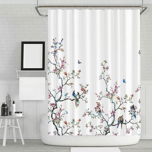72-in. White Blue Pink Floral Tree Bird Butterfly Japanese Style | Other | Wiccan Center