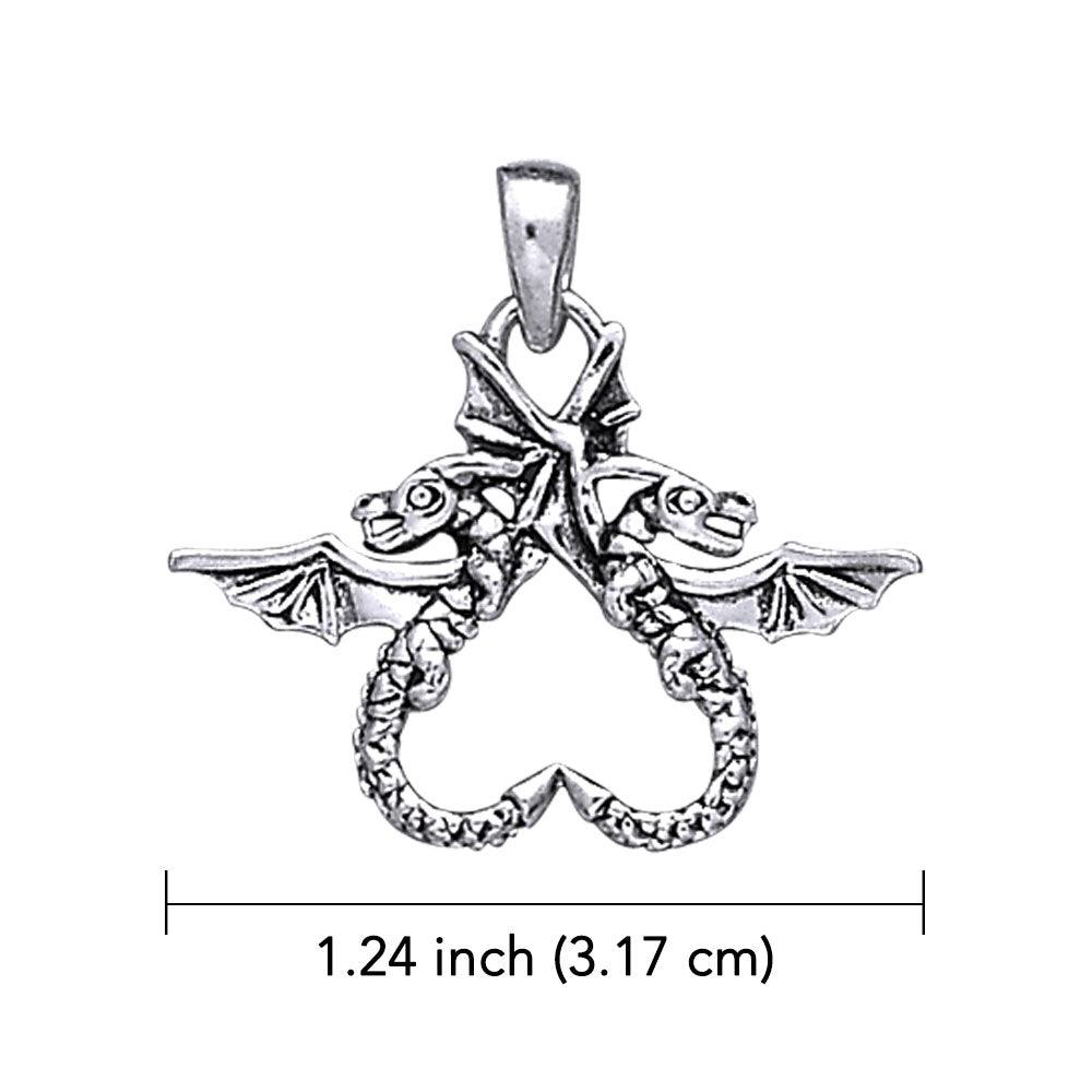 Dragon’s power of two ~ 14K White Gold Jewelry Pendant WTP896