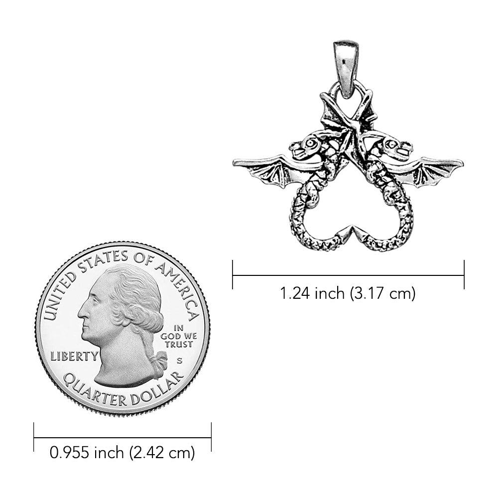 Dragon’s power of two ~ 14K White Gold Jewelry Pendant WTP896
