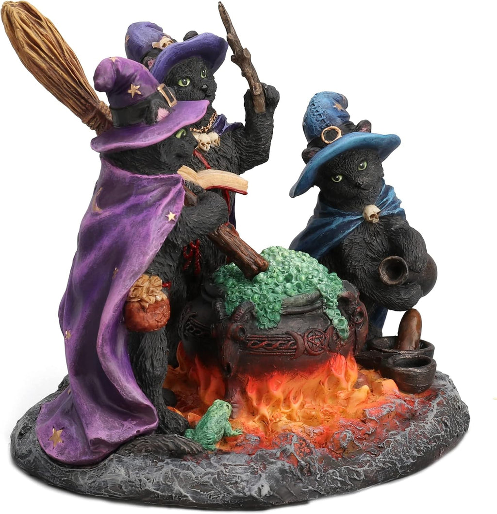 Black Cats Culinary Cauldron Figurine