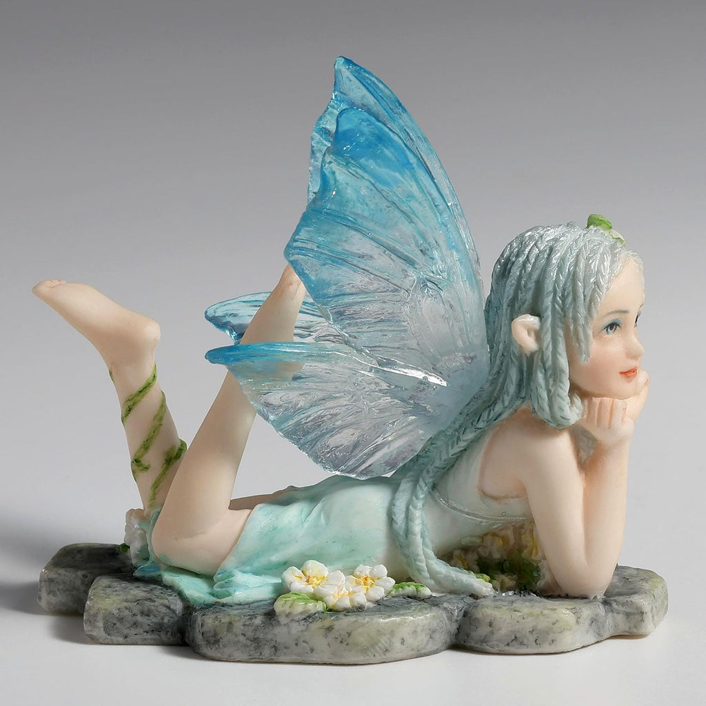 Cerulean Playful Lying Down Fairy Figurine | Fairy Figurines | Wiccan Center