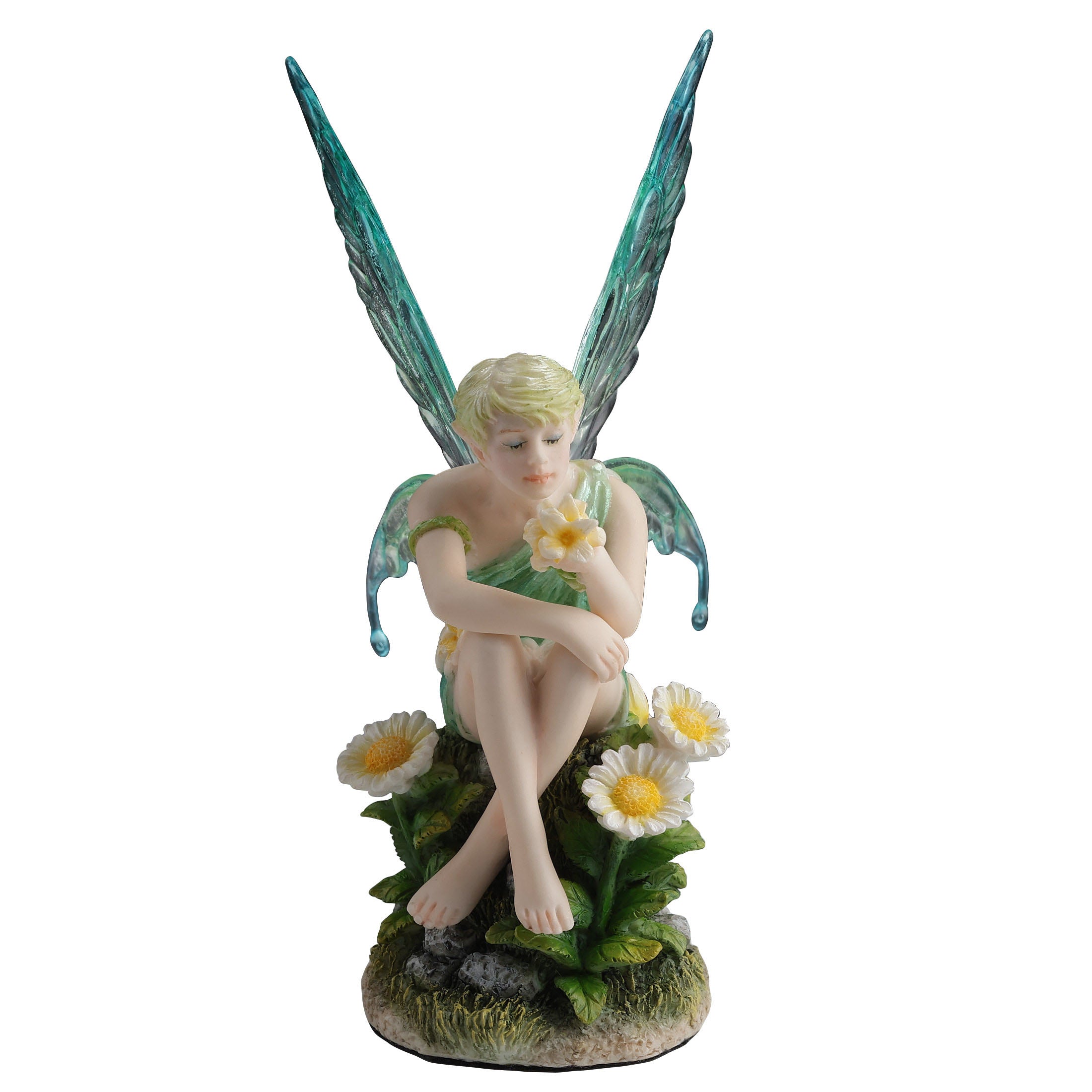 Sitting Daisy Fairy Boy Figurine