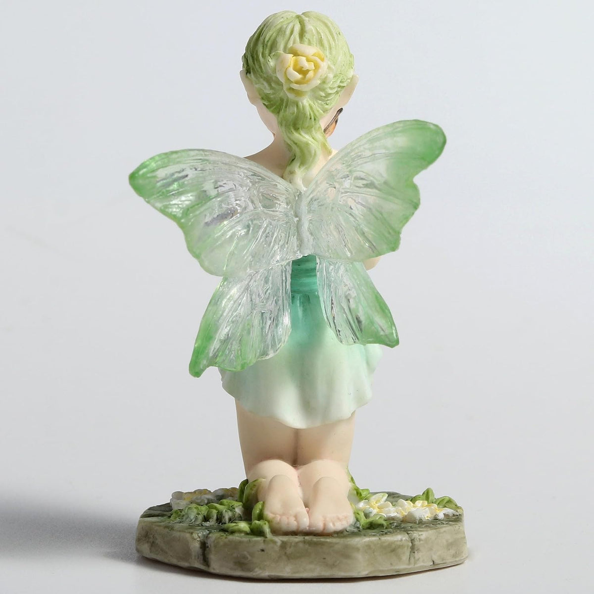 Pale Green Kneeling Butterfly Fairy Figurine | Fairy Figurines | Wiccan Center