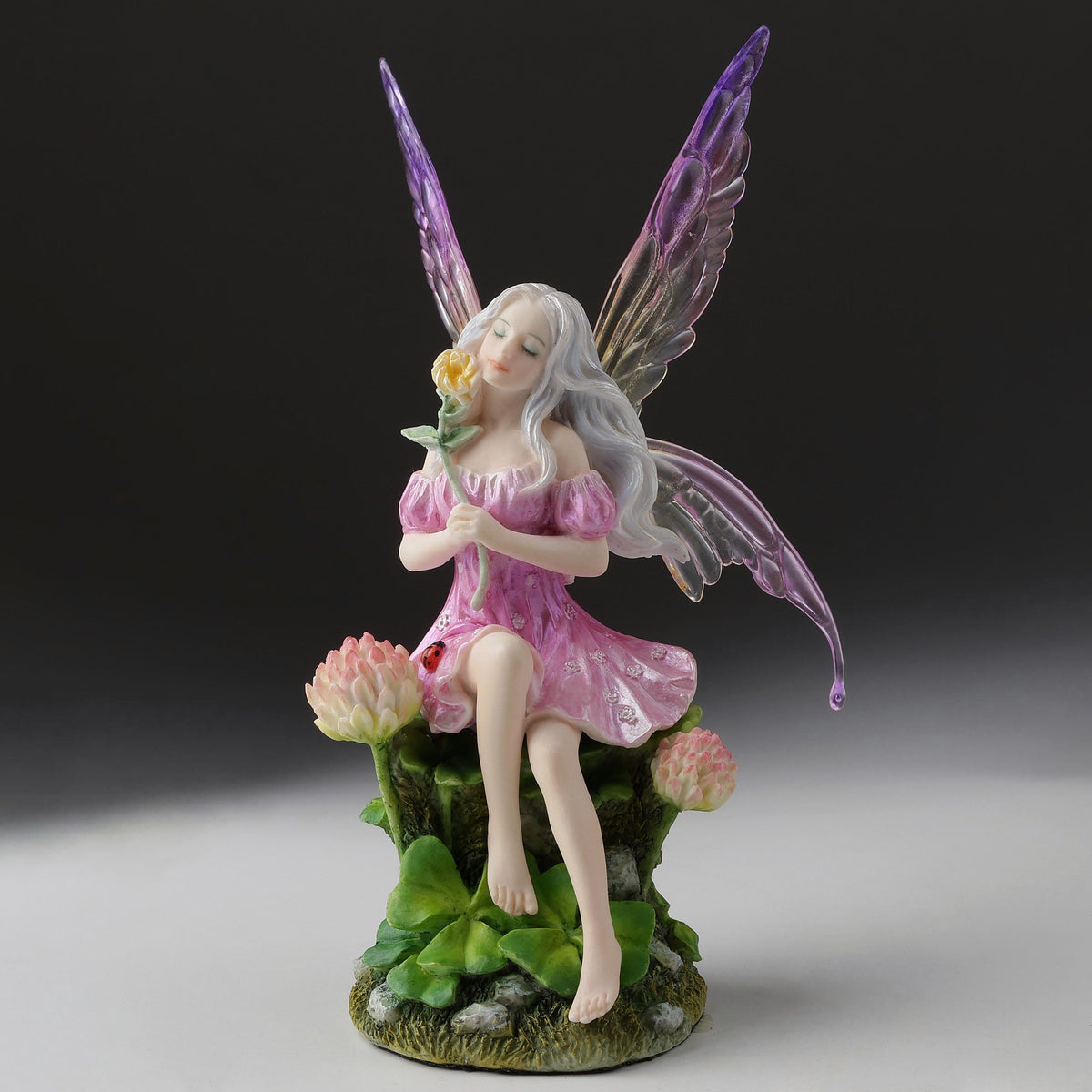 Pink Fairy & the Clovers Figurine | Fairy Figurines | Wiccan Center