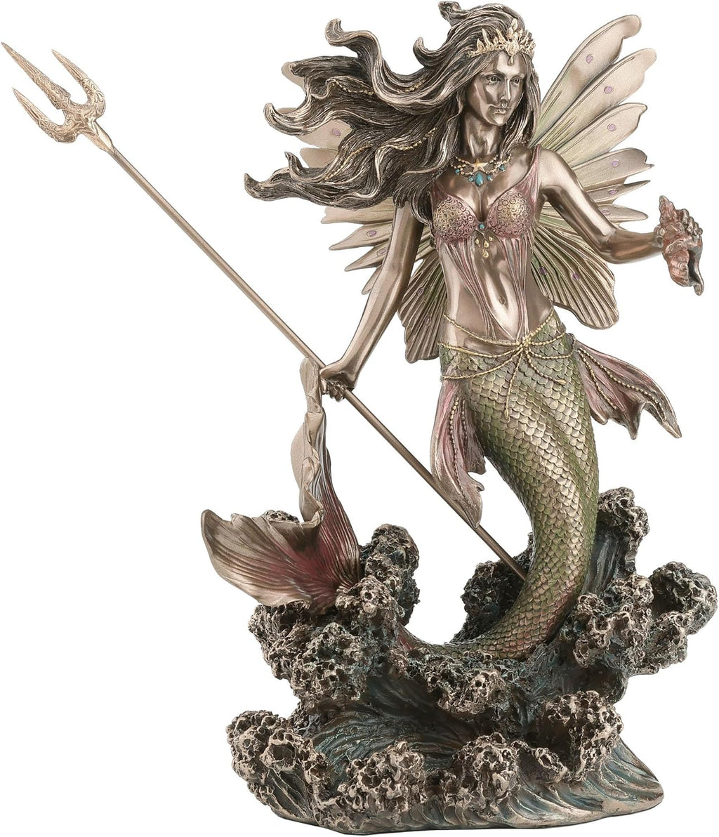 Queen Mermaid Fairy Holding Trident Figurine | Mermaids | Wiccan Center