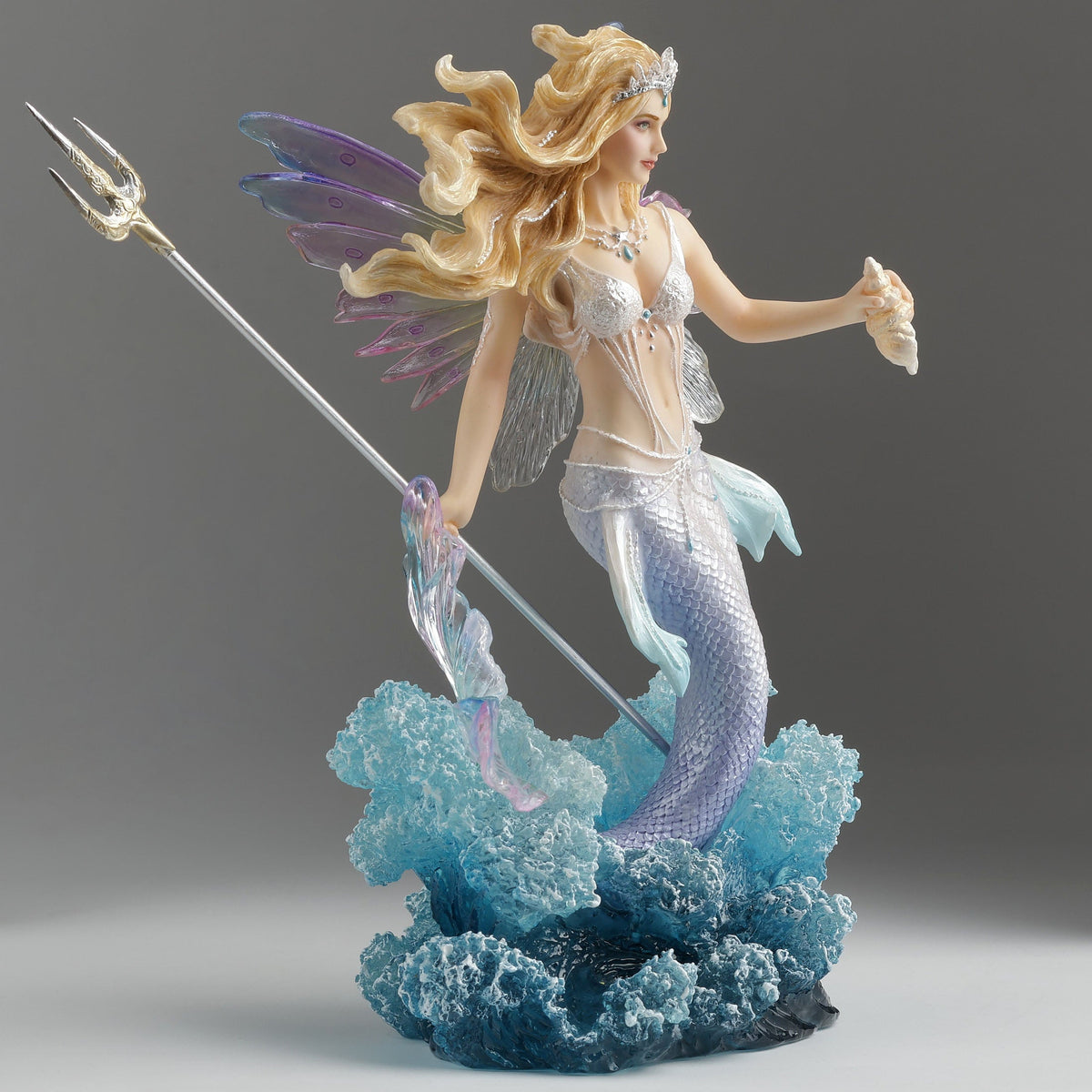 Queen Mermaid Fairy Holding Trident Figurine