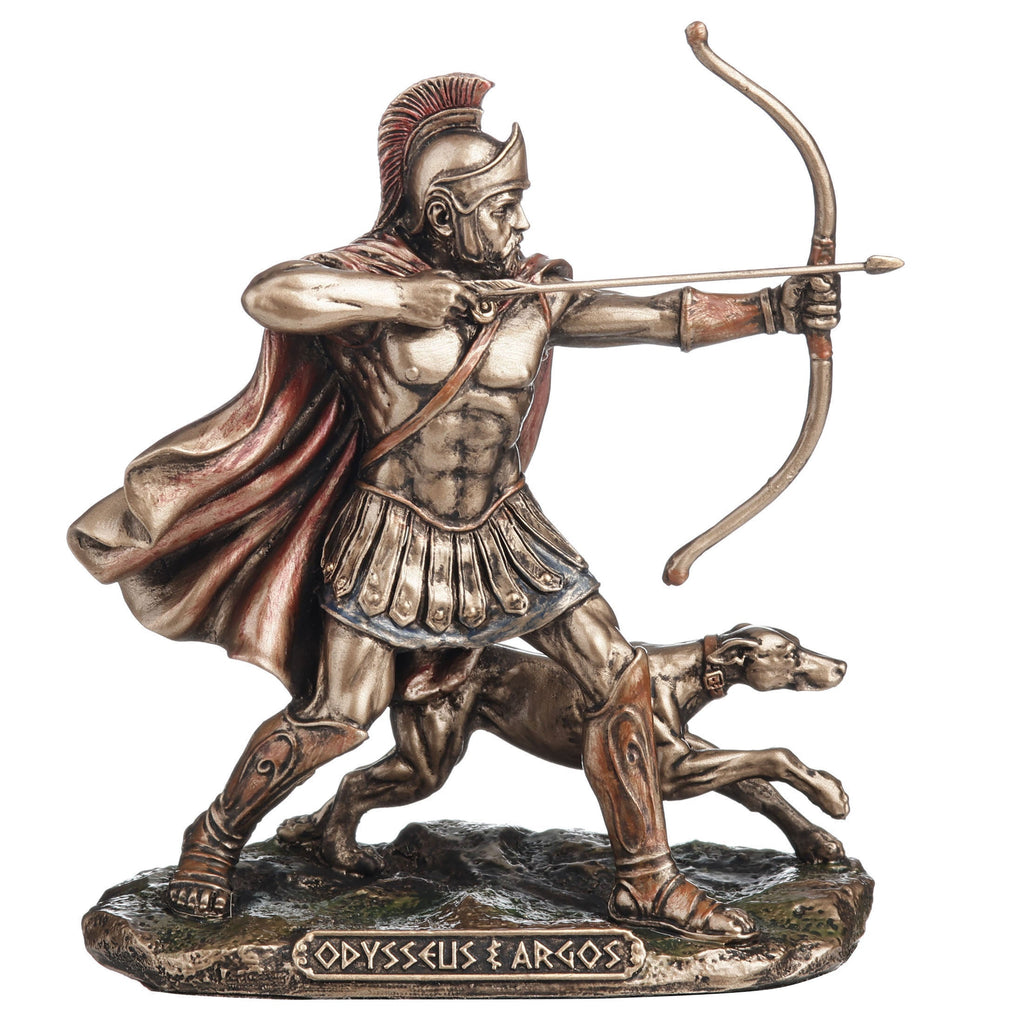 Odysseus Drawing His Bow with Argos Figurine | Gods & Goddesses | Wiccan Center