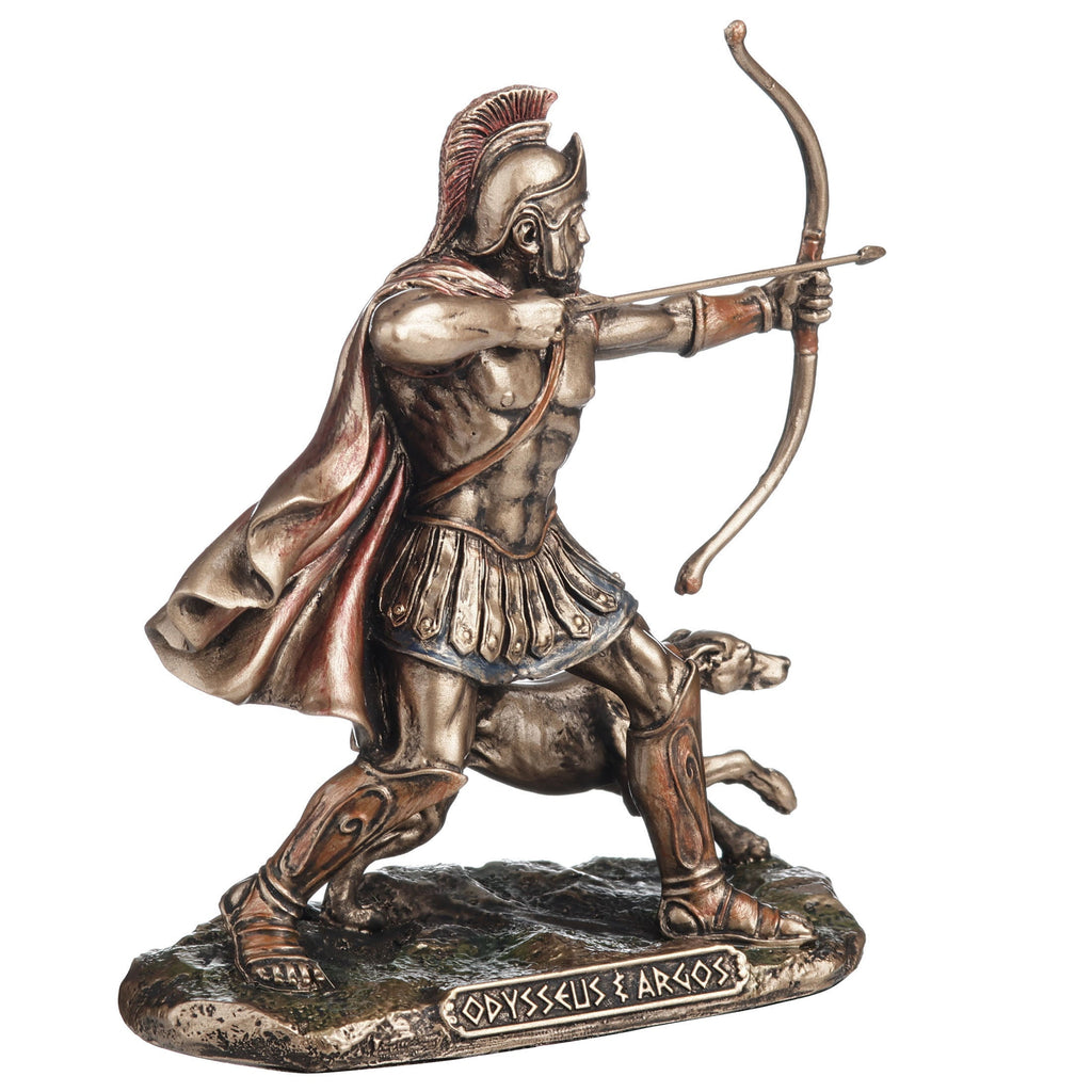 Odysseus Drawing His Bow with Argos Figurine | Gods & Goddesses | Wiccan Center
