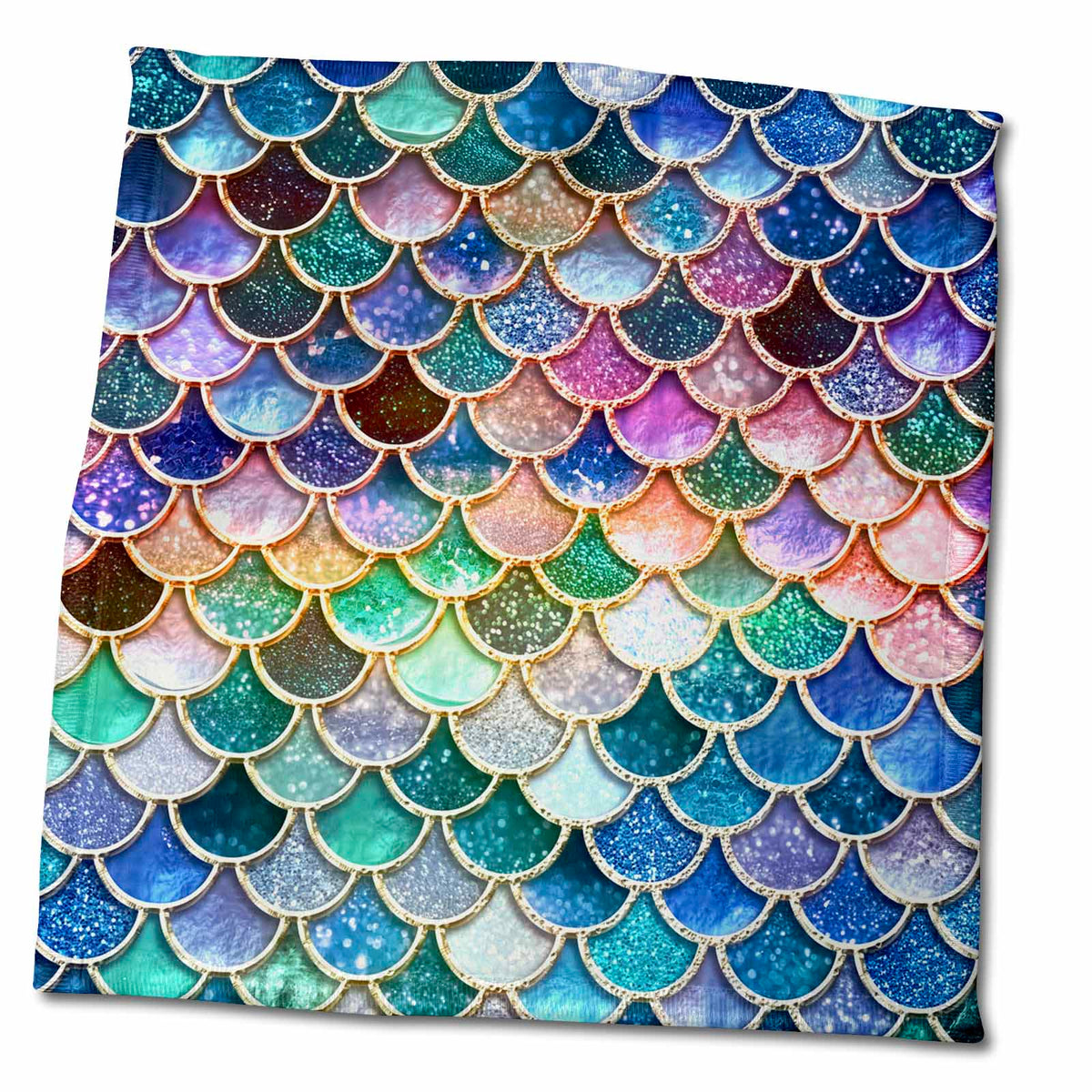 3dRose Multicolor Trend Pink Luxury Elegant Mermaid Scales Glitter - Towels (twl-272866)