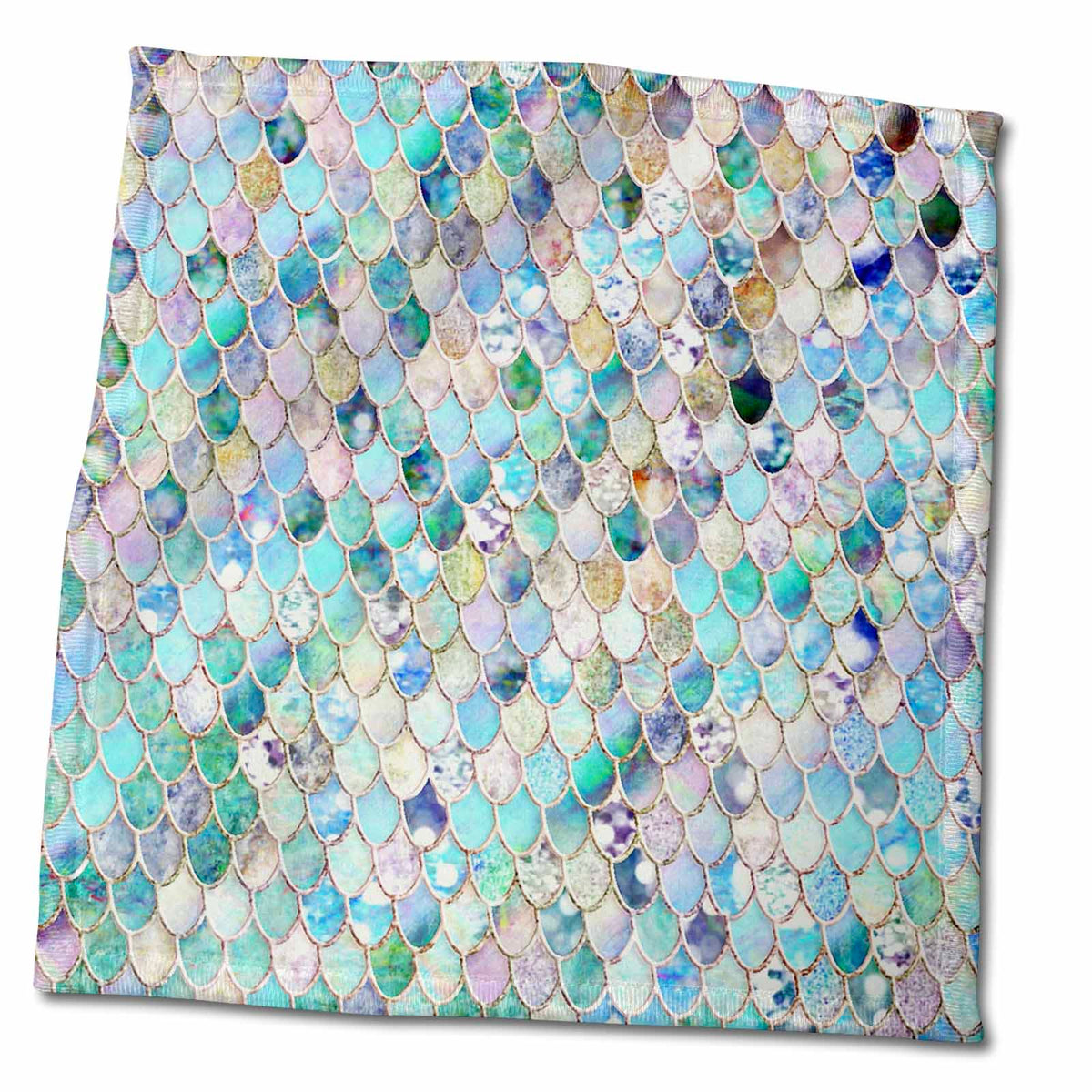 3dRose Image of Small Blue Teal Luxury Elegant Mermaid Scales Glitter - Towels (twl-275455)