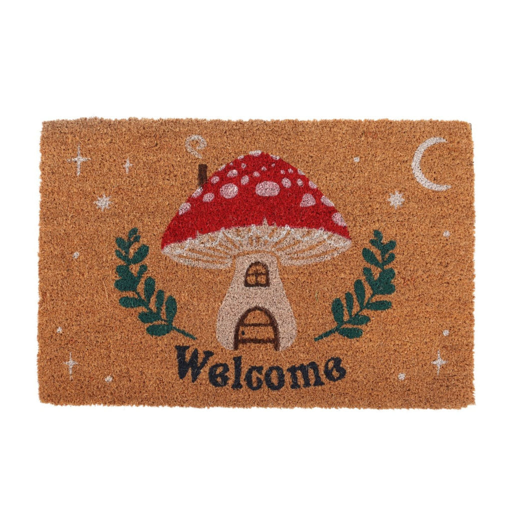 Natural Welcome Mushroom House Doormat | Door Mats | Wiccan Center