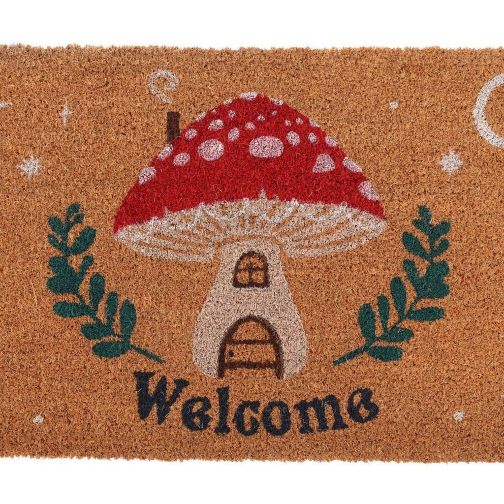 Natural Welcome Mushroom House Doormat | Door Mats | Wiccan Center