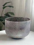 12" B Note Platinum Moldavite Gem Infused Crystal Singing Bowl with Padded Case , Striker and O-ring