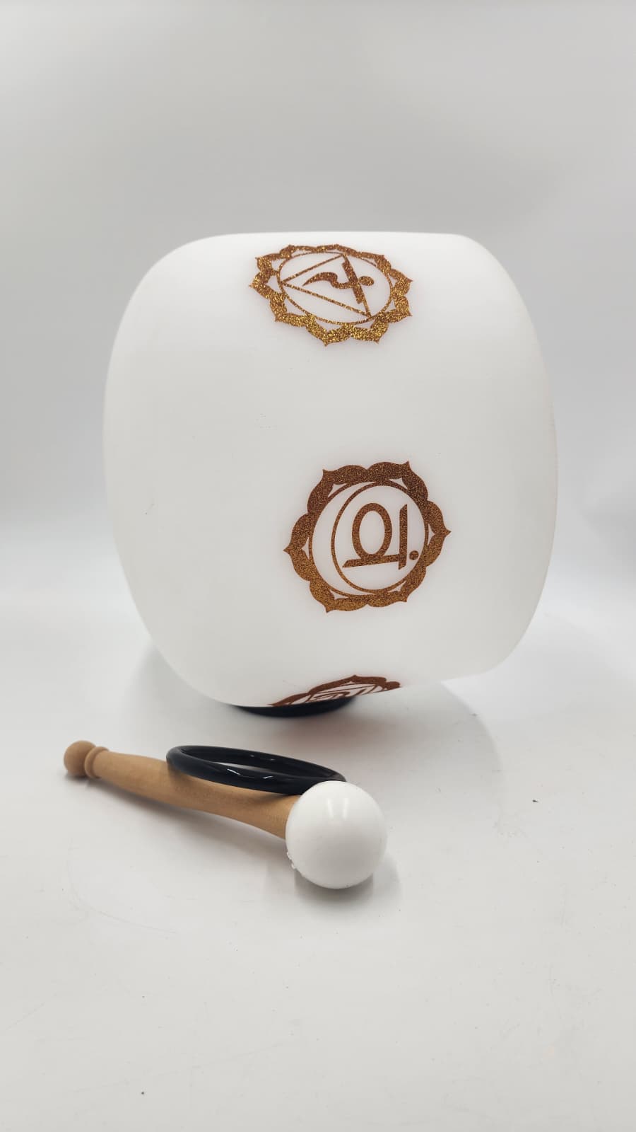 14 inch Earth Star 9th Chakra Crystal Singing Bowl with Padded Secure Case, O-ring and Striker