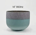 14" 963Hz Meteorite Platinum Moldavite Gem Fused Crystal Singing Bowl with Padded Secure Case, Striker and O-ring
