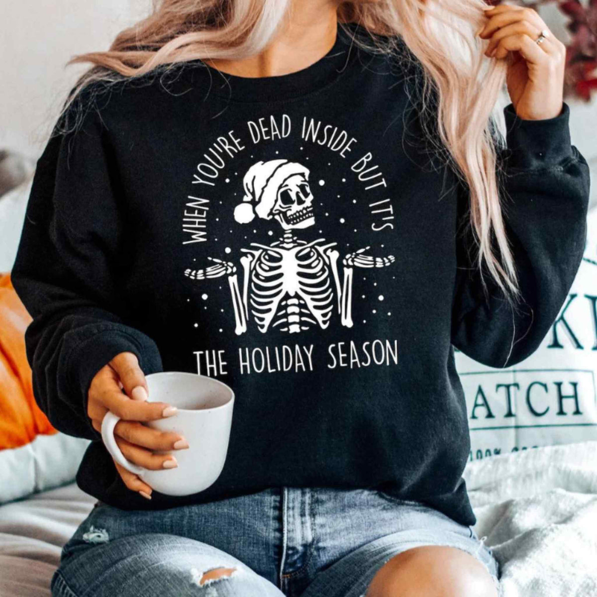 When You're Dead Inside Crewneck Sweatshirt | | Wiccan Center