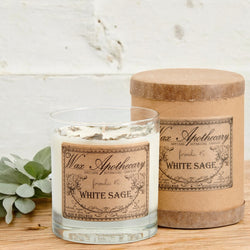 White Sage 7 oz Botanical Candle in Scotch Glass | Candle | Wiccan Center
