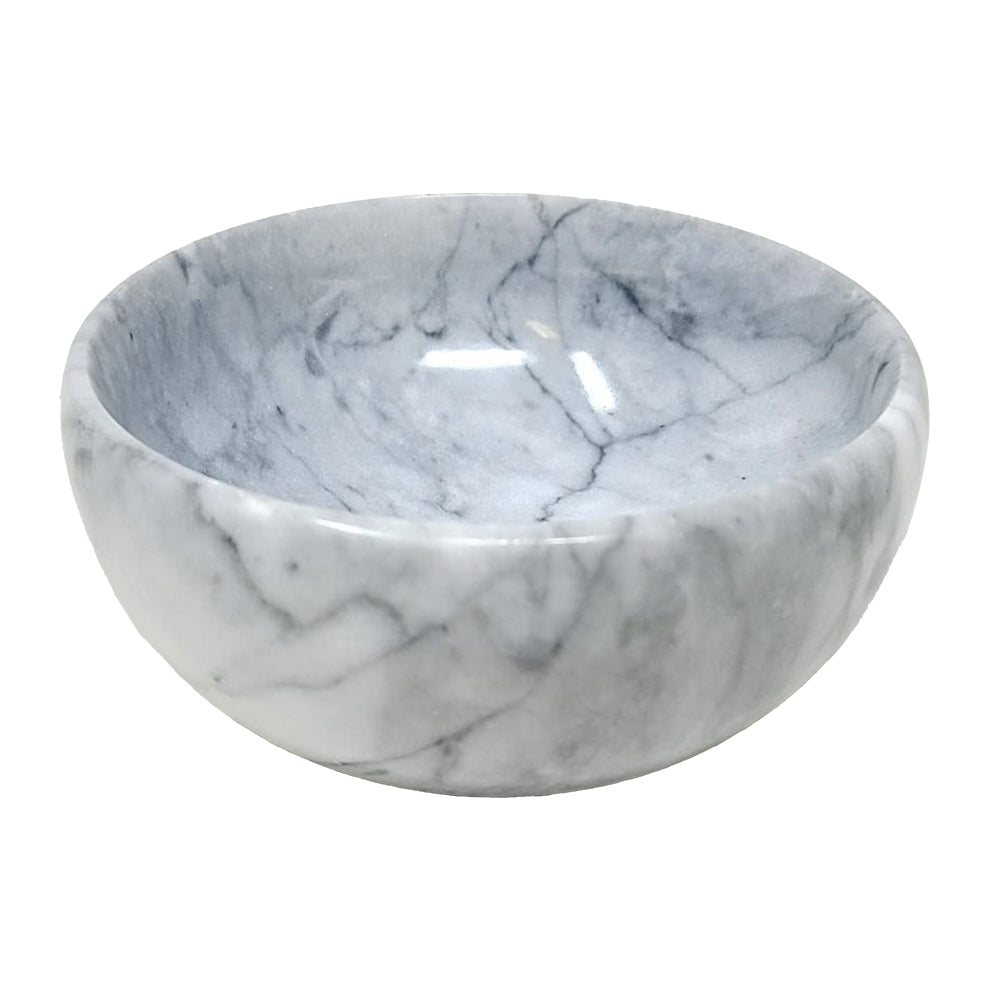 White Marble Bowl w/Cobra Stand 4" | Cauldrons | Wiccan Center
