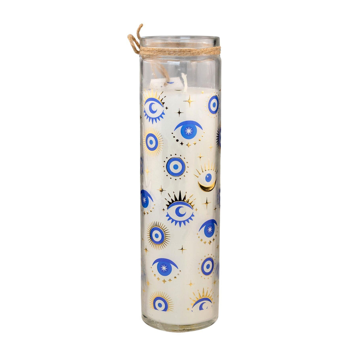 White Sage Evil Eye Pillar Candle | Candles | Wiccan Center
