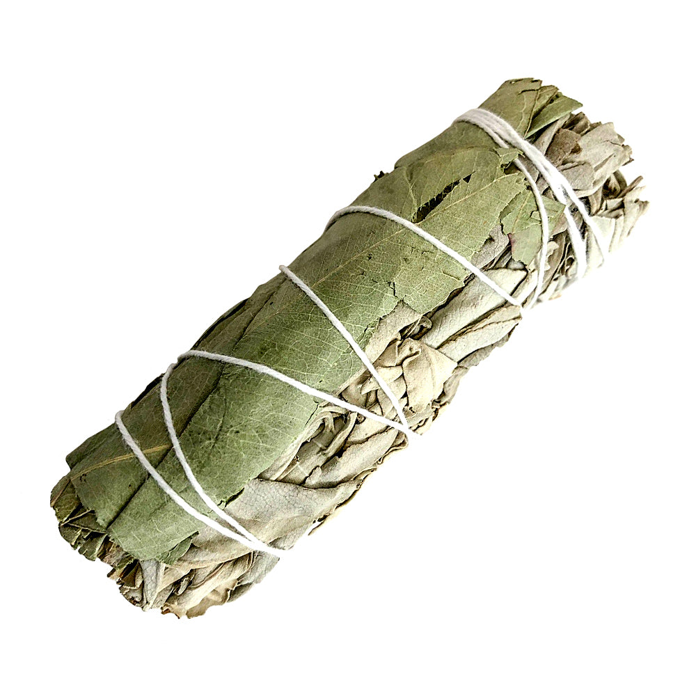 White Sage & Eucalyptus Smudge Stick 3-4" | smudge sticks | Wiccan Center