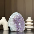 White Quartz & Amethyst Geode Crystal Egg, Large Cave with Agate formations | Amethyst Geodes | Wiccan Center