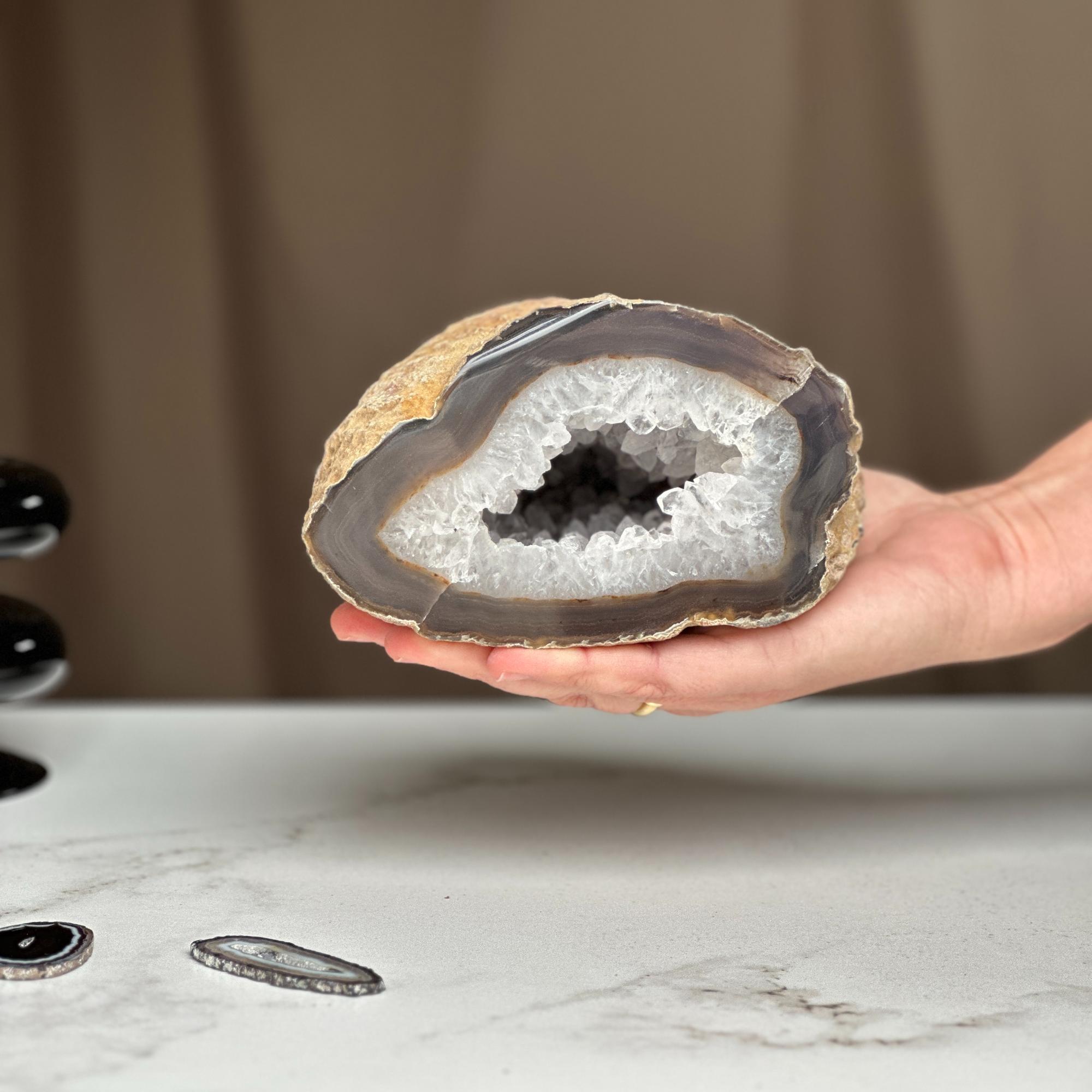 White quartz crystal geode cave, semi precious rocks | Amethyst Geodes | Wiccan Center