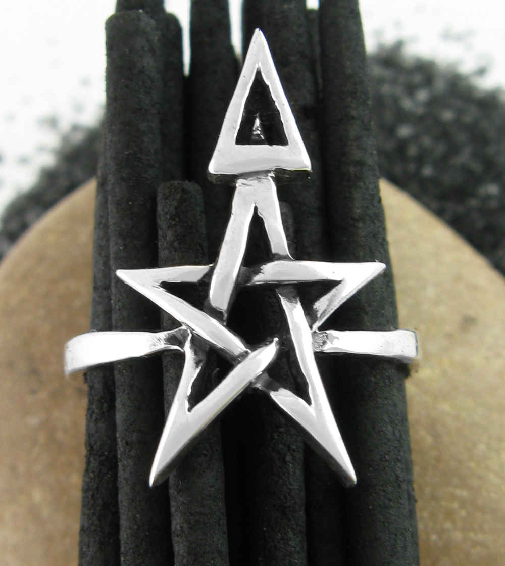 Wiccan Third Degree Pentagram Ring, Handmade - 925 Sterling Silver | Handmade > Silver | Wiccan Center
