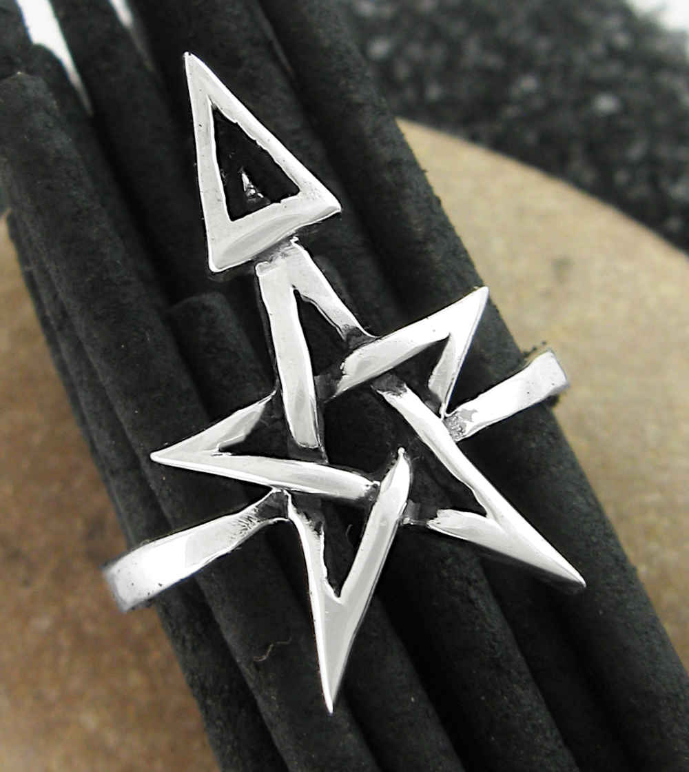 Wiccan Third Degree Pentagram Ring, Handmade - 925 Sterling Silver | Handmade > Silver | Wiccan Center