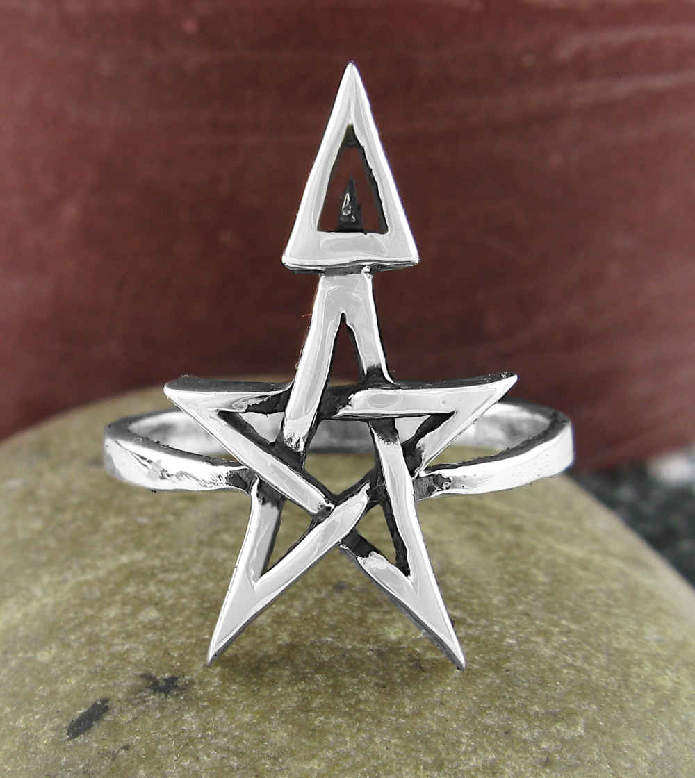 Wiccan Third Degree Pentagram Ring, Handmade - 925 Sterling Silver | Handmade > Silver | Wiccan Center