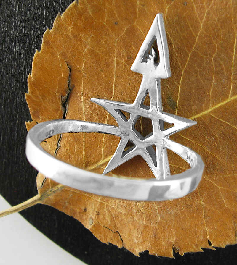 Wiccan Third Degree Pentagram Ring, Handmade - 925 Sterling Silver | Handmade > Silver | Wiccan Center