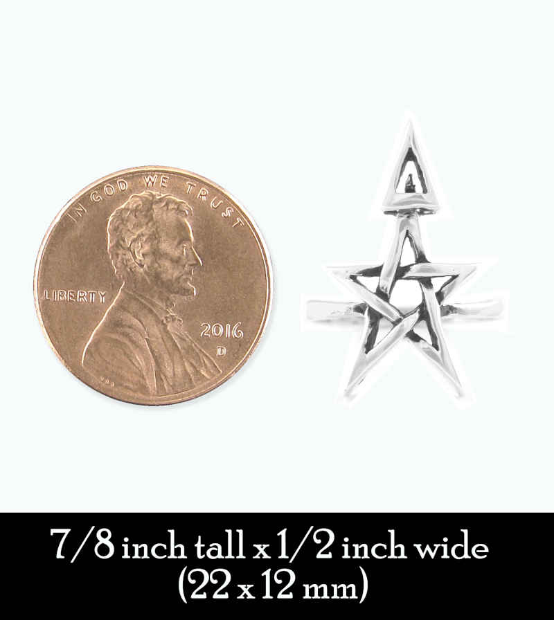 Wiccan Third Degree Pentagram Ring, Handmade - 925 Sterling Silver | Handmade > Silver | Wiccan Center
