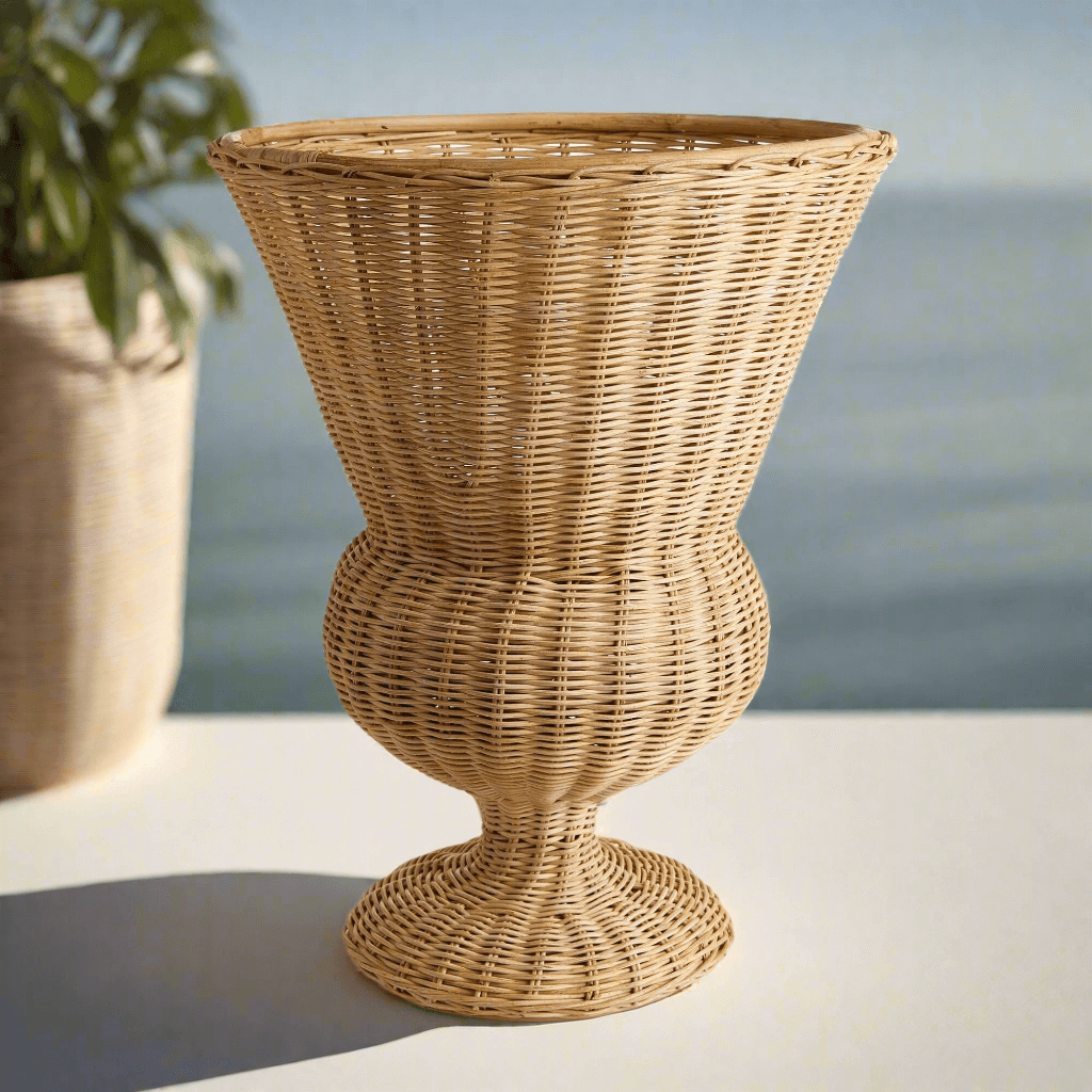 Wicker Urn-Shaped Decorative Vase | vase | Wiccan Center