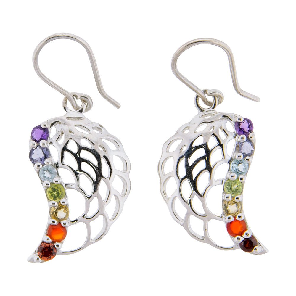 Wing Chakra Earrings with Semi-Precious Stones | Earrings | Wiccan Center