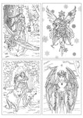 Winter Fantasy Color-In Card 4 Pack | Anne Stokes Coloring Cards | Wiccan Center