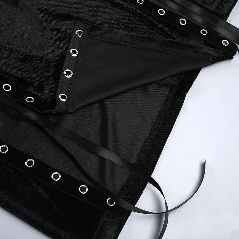 Velvet High Split Cross Dress | clothing | Wiccan Center