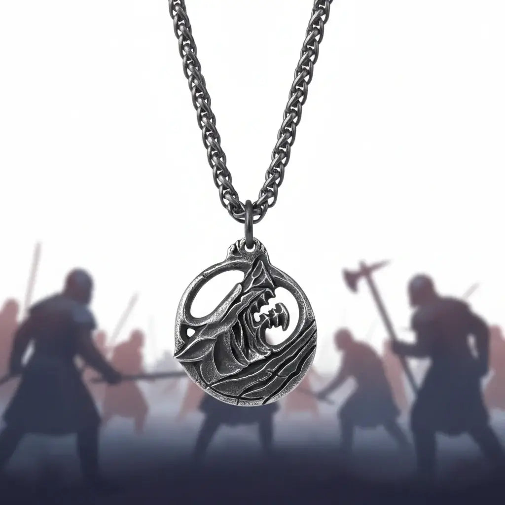 Viking wolf head pendant necklace for Men – Norse Gift Box Set