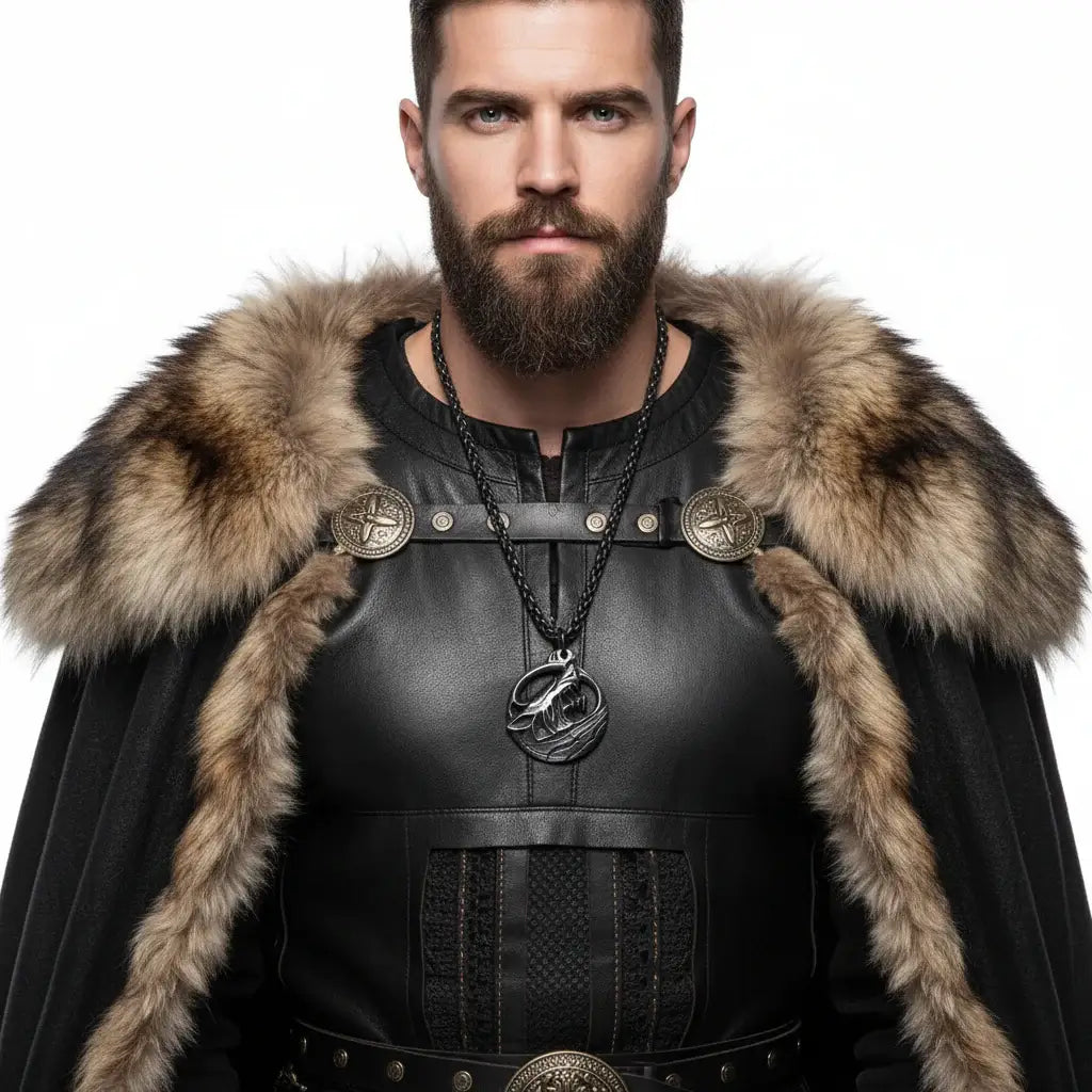 Viking wolf head pendant necklace for Men – Norse Gift Box Set