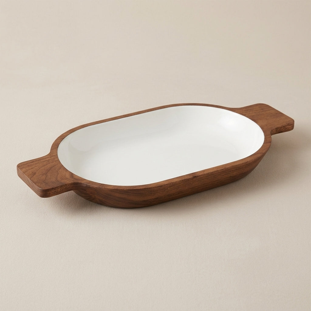 Small Boat Mango Wood Serving Tray