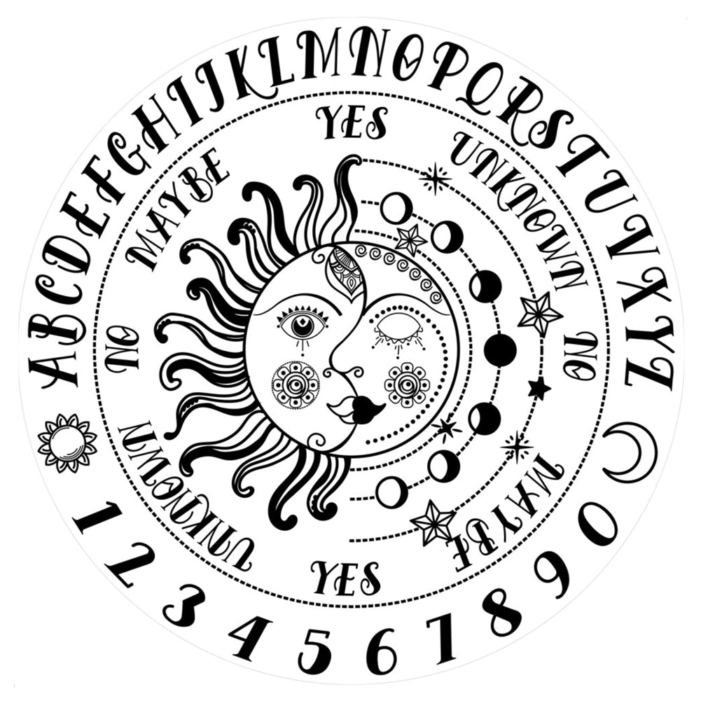 Wooden Pendulum Board - Celestial - White | Pendulum | Wiccan Center