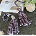 Wool Tassels with Amethyst Crystal Stalactite for Boho Decoration, Wall Hanging Tassels, Natural Merino Wool and Crystals Garland | Garland with Tassels | Wiccan Center