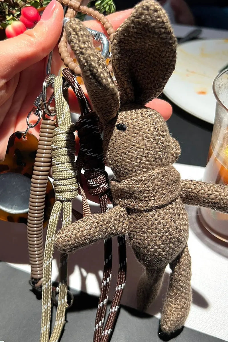 Whimsical Rabbit Charm – Handwoven Linen Bag Accessory 🐰🌿 | Accessories | Wiccan Center