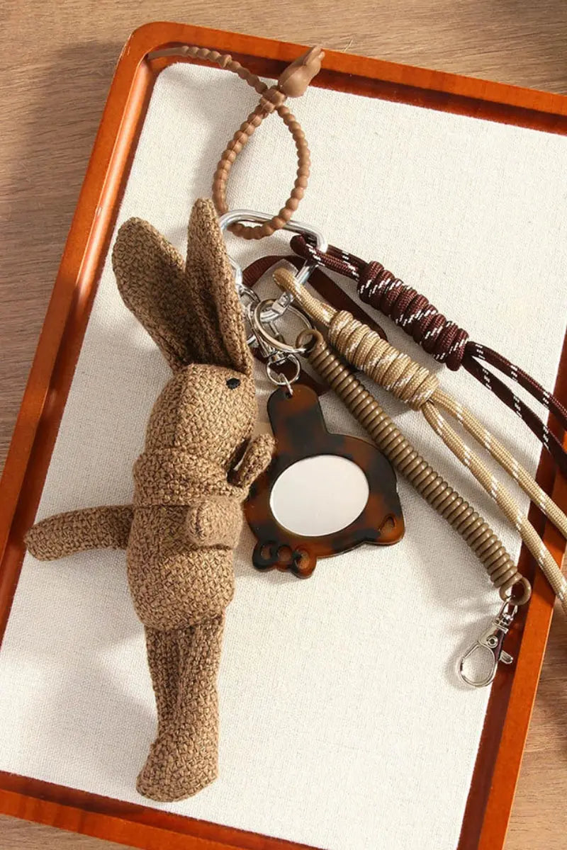 Whimsical Rabbit Charm – Handwoven Linen Bag Accessory 🐰🌿 | Accessories | Wiccan Center