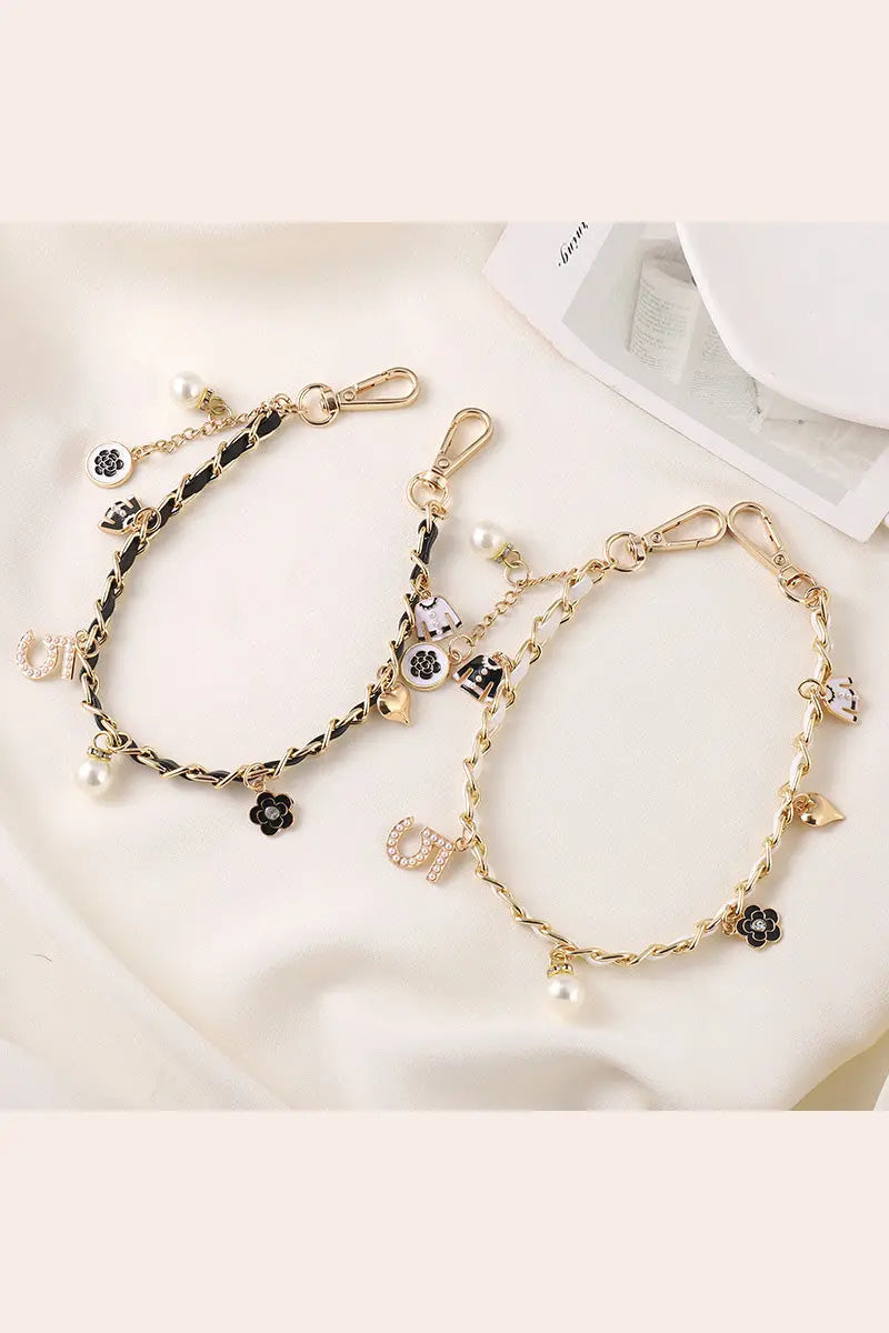 Luxury Pearl & Leather Chain Strap – Designer-Inspired Bag Charm ✨👜 | Accessories | Wiccan Center