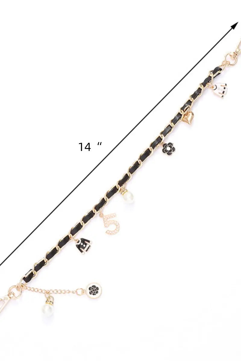 Luxury Pearl & Leather Chain Strap – Designer-Inspired Bag Charm ✨👜 | Accessories | Wiccan Center