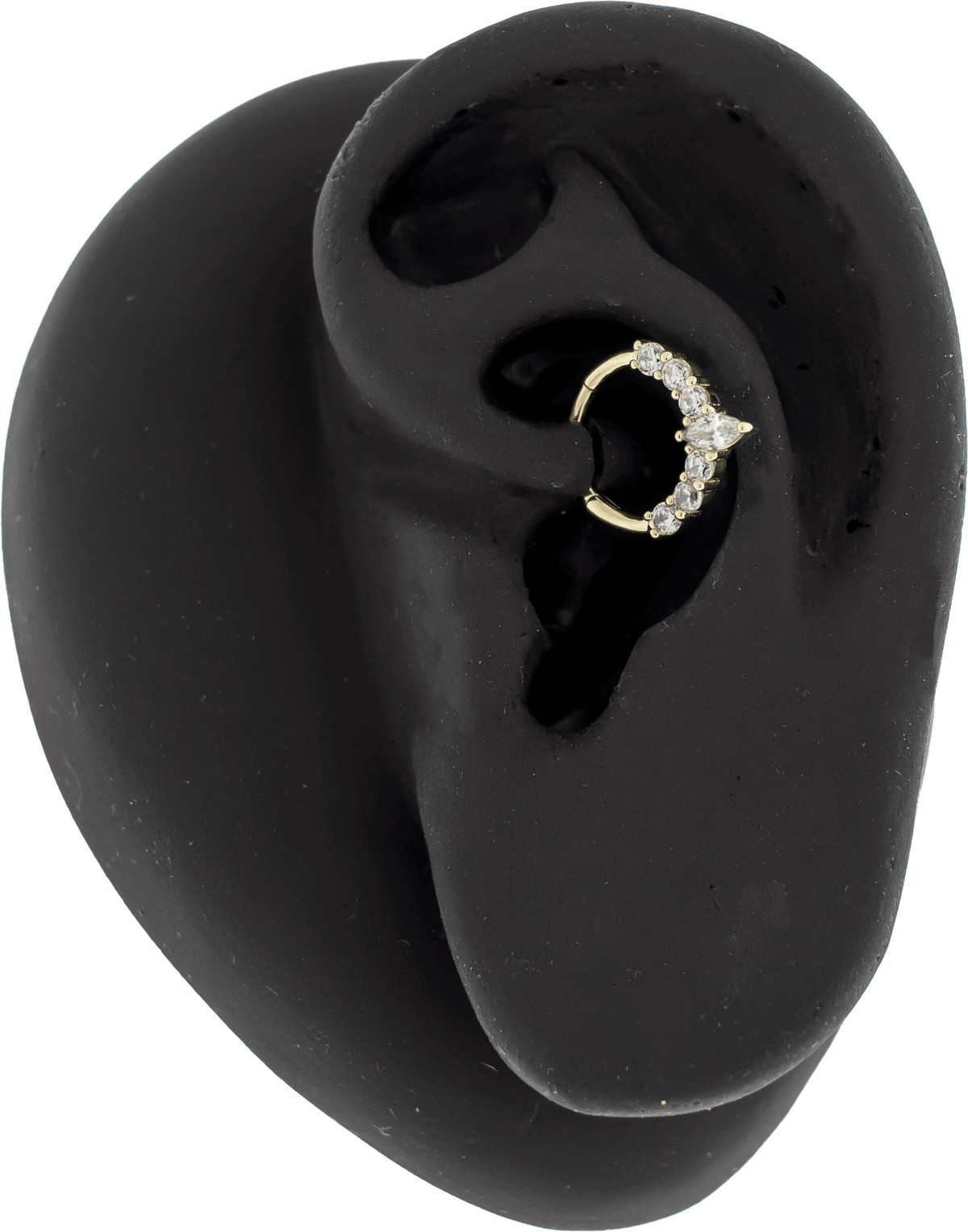Elowen - 14Kt Gold Hinged Ring - Marquis CZ w/ accent gems | Body Jewelry | Wiccan Center