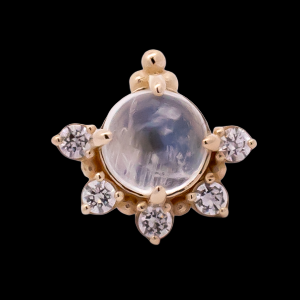 Lunara - 14kt Gold Threadless End | Body Jewelry | Wiccan Center