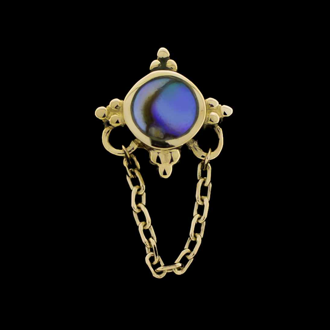 Opulenza- 14KT Gold Threadless End | Body Jewelry | Wiccan Center