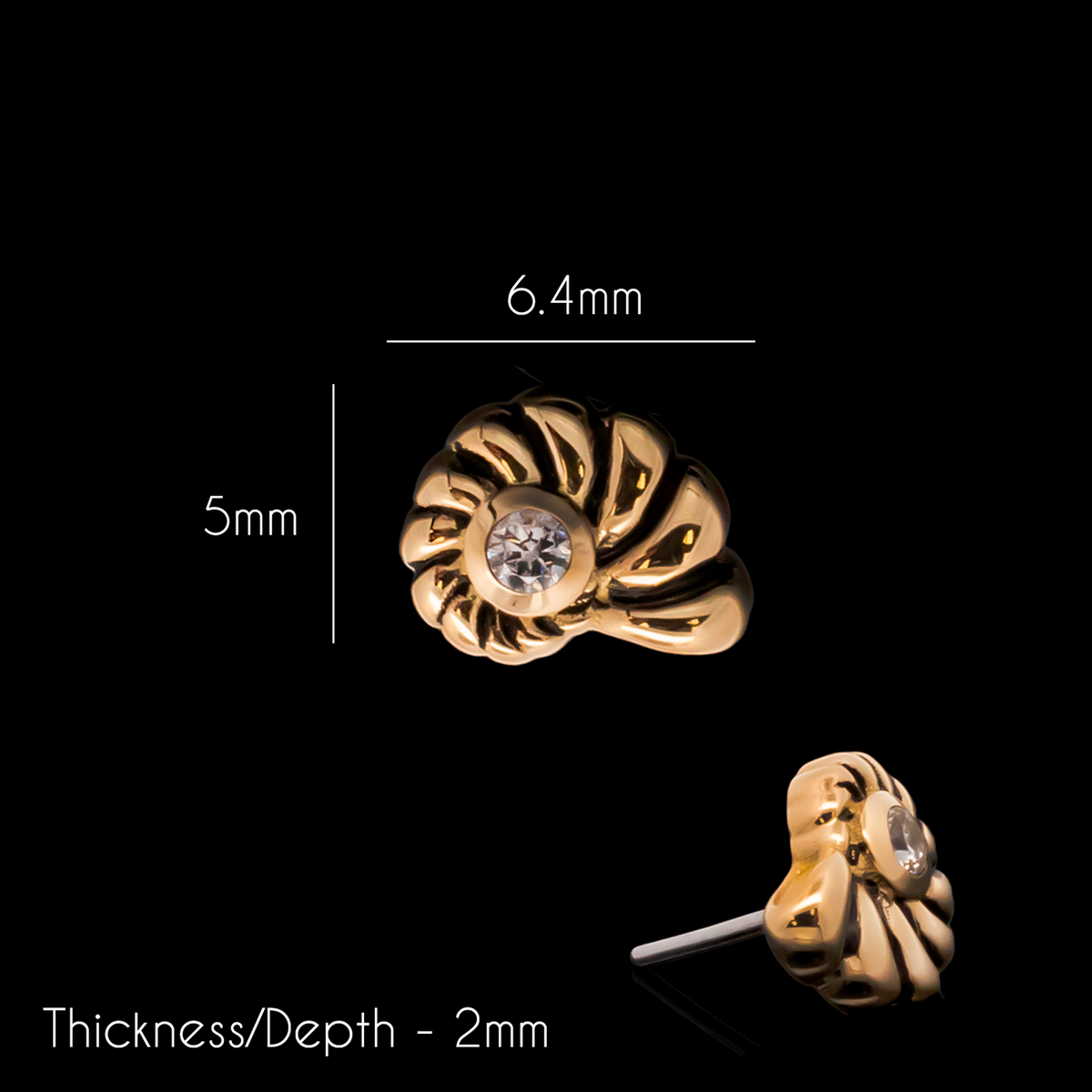 Riviera - 18kt Gold Threadless End | Body Jewelry | Wiccan Center